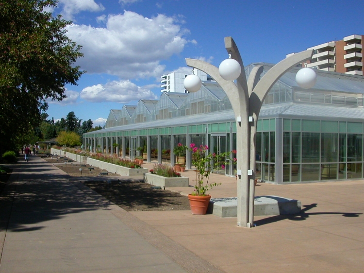 a shot of the Denver Botanic Gardens from outside