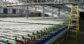 a shot of a greenhouse from the inside with Gantry installed