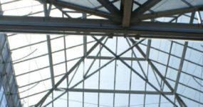 A shot of a Greenhouse Structures - the Glass Atriums Skylights, a struture offered by Prospiant