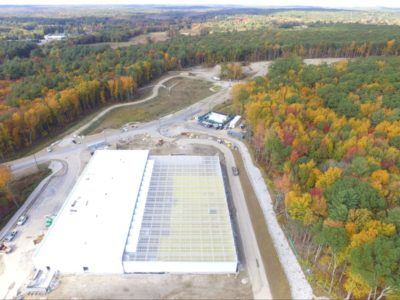 Aerial view of commercial cannabis operation