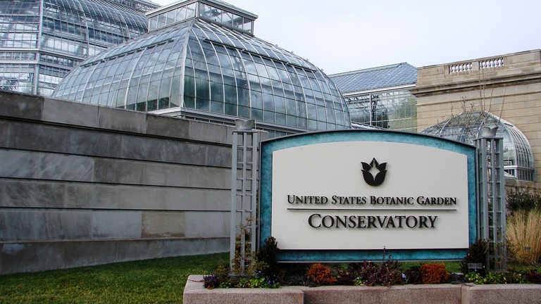 Exterior shot of the United States Botanic Garden Conservatory