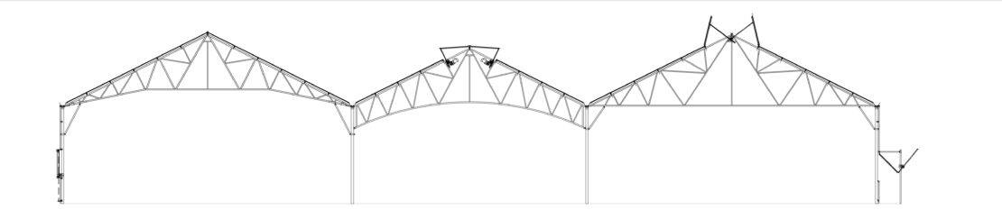 CAD Drawing of Vail Atrium greenhouse showing edge, double atrium, and swing out vents.