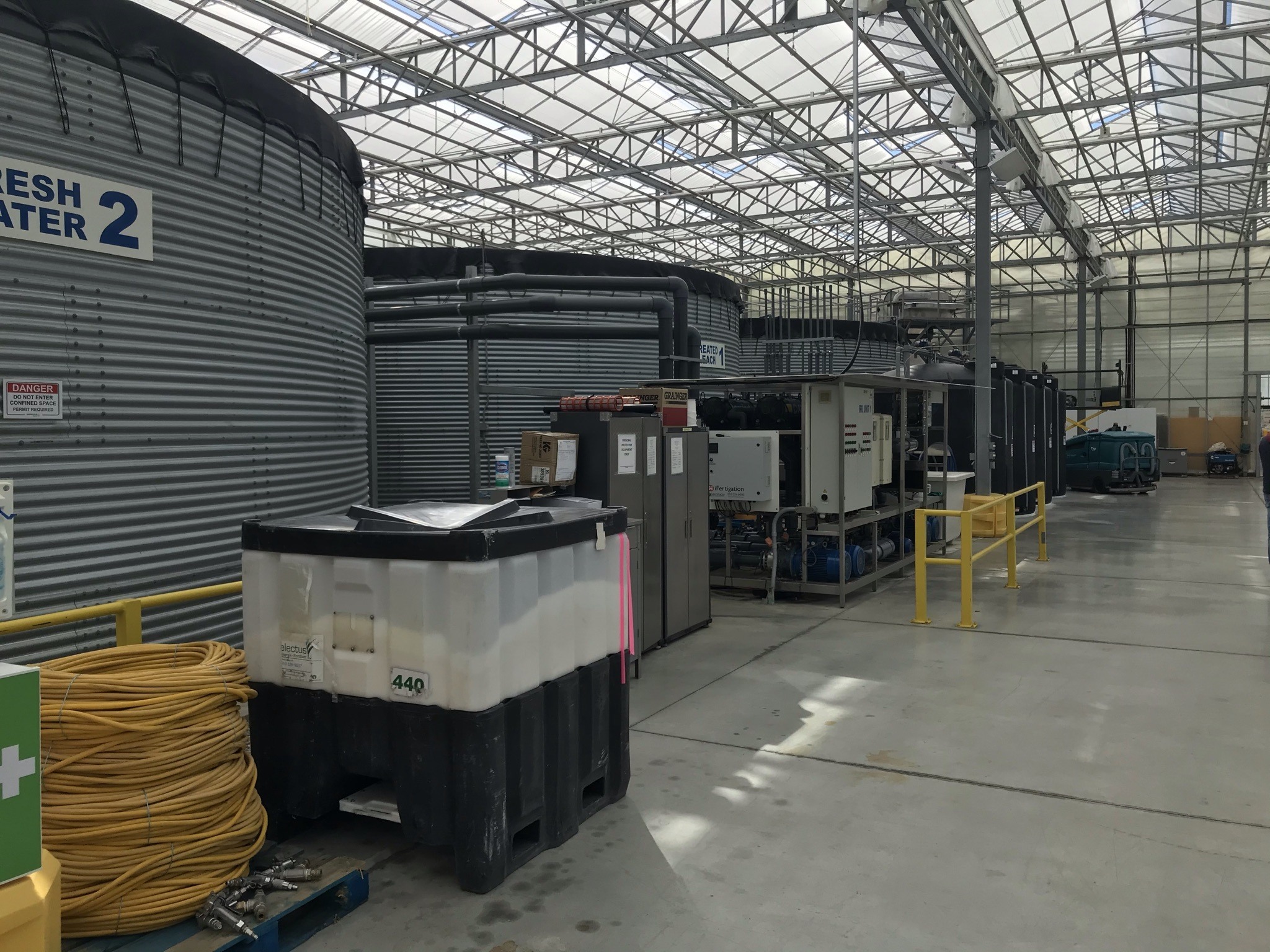 Irrigation and fertigation systems at greenhouse operation