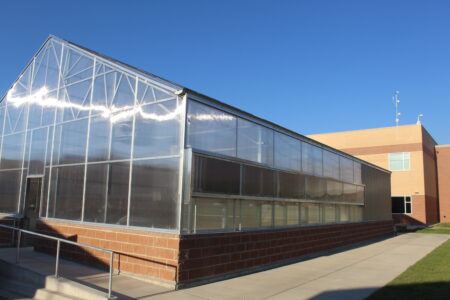 Handicap accessible entrance to Salem Hills High School greenhouse