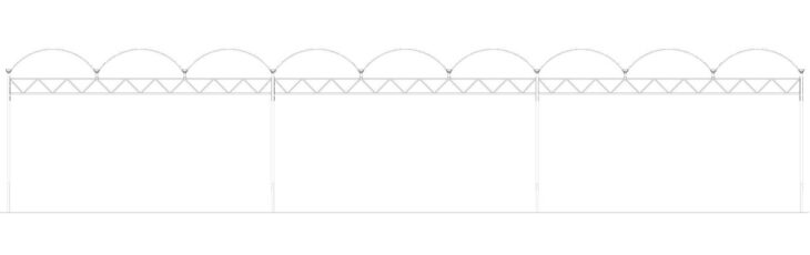 36' Triple Peak Poly Arch with Truss for Equipment or Baskets